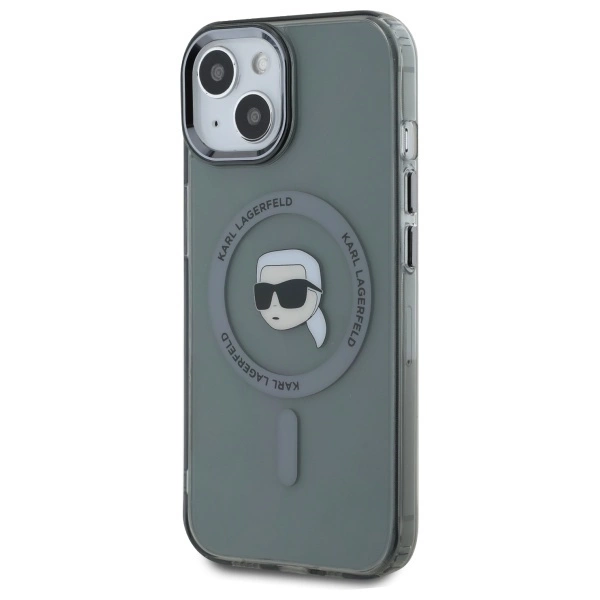 Karl Lagerfeld KLHMP15SHLSKIK iPhone 15 6.1" black/black hardcase IML Metal Karl Head MagSafeeng
