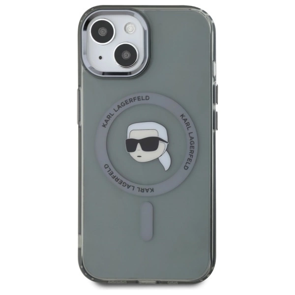 Karl Lagerfeld KLHMP15SHLSKIK iPhone 15 6.1" black/black hardcase IML Metal Karl Head MagSafeeng