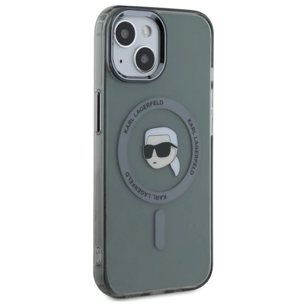 Karl Lagerfeld KLHMP15SHLSKIK iPhone 15 6.1" black/black hardcase IML Metal Karl Head MagSafeeng