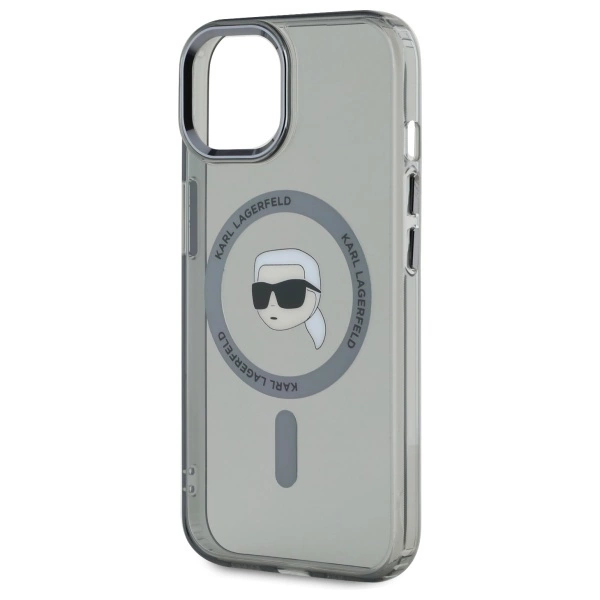 Karl Lagerfeld KLHMP15SHLSKIK iPhone 15 6.1" black/black hardcase IML Metal Karl Head MagSafeeng