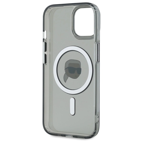 Karl Lagerfeld KLHMP15SHLSKIK iPhone 15 6.1" black/black hardcase IML Metal Karl Head MagSafeeng