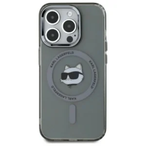 Karl Lagerfeld KLHMP15XHLSCHK iPhone 15 Pro Max 6.7" black/black hardcase IML Metal Choupette Head MagSafeeng