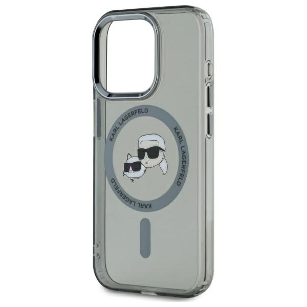 Karl Lagerfeld KLHMP15XHLSKCK iPhone 15 Pro Max 6.7" black/black hardcase IML Metal Karl&Choupette Head MagSafeeng