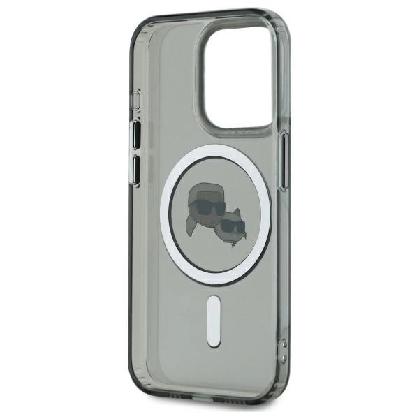 Karl Lagerfeld KLHMP15XHLSKCK iPhone 15 Pro Max 6.7" black/black hardcase IML Metal Karl&Choupette Head MagSafeeng