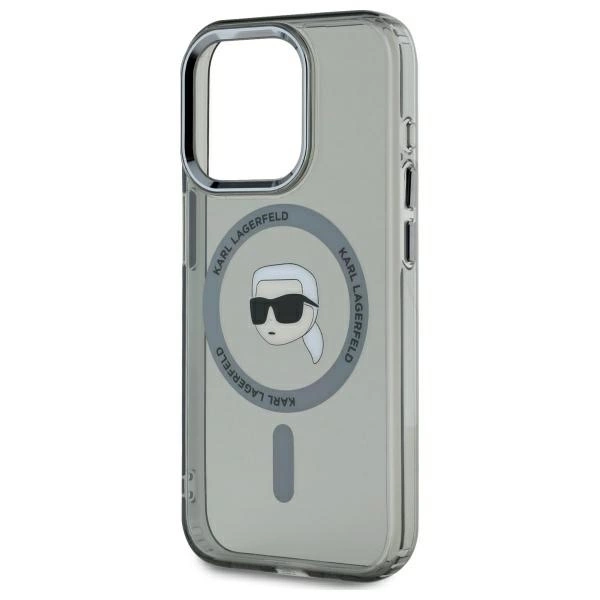 Karl Lagerfeld KLHMP15XHLSKIK iPhone 15 Pro Max 6.7" black/black hardcase IML Metal Karl Head MagSafeeng