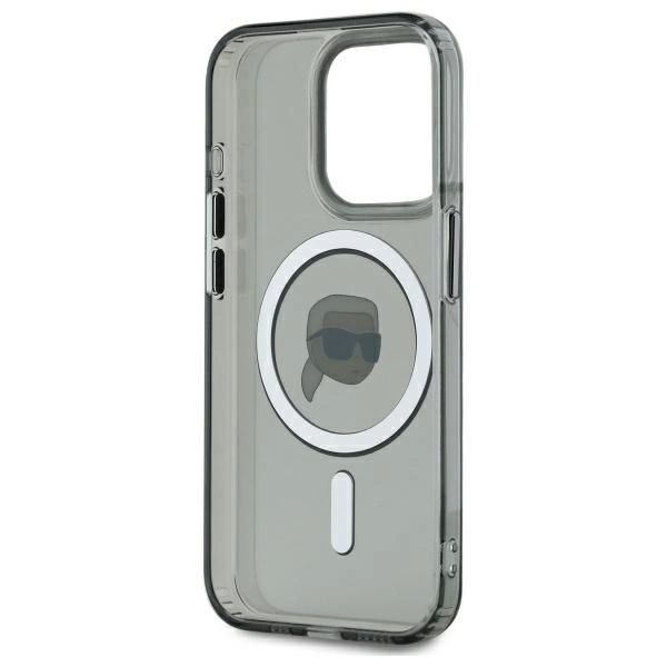 Karl Lagerfeld KLHMP15XHLSKIK iPhone 15 Pro Max 6.7" black/black hardcase IML Metal Karl Head MagSafeeng