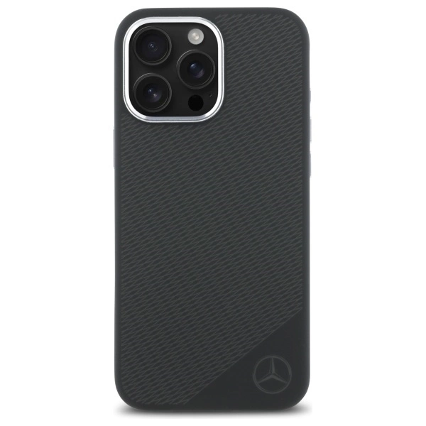 Mercedes MEHMP16L23SUGDK iPhone 16 Pro 6.3" black/black hardcase Silicone Tonal Logo Wood Pattern MagSafeeng