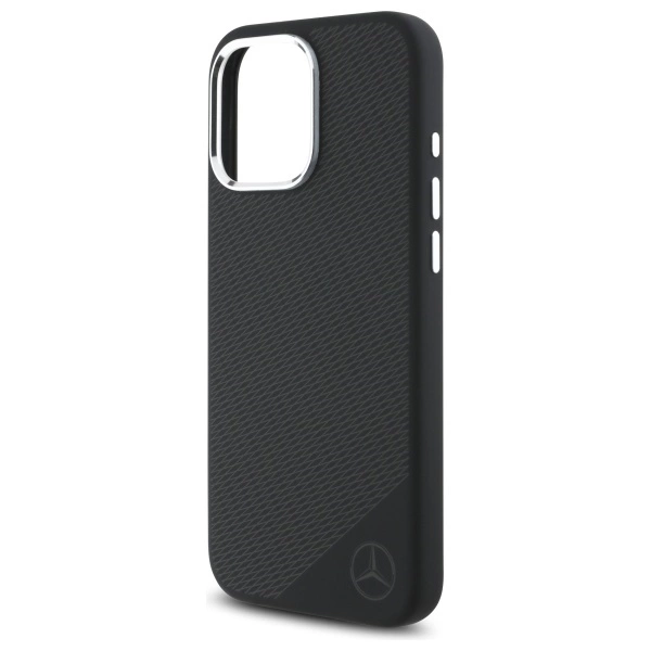 Mercedes MEHMP16L23SUGDK iPhone 16 Pro 6.3" black/black hardcase Silicone Tonal Logo Wood Pattern MagSafeeng