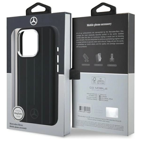 Mercedes MEHMP16L23SUVSK iPhone 16 Pro 6.3" black/black hardcase Silicone Vertical Tonal Stripes MagSafeeng