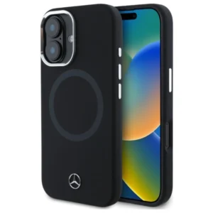 Mercedes MEHMP16S23SUTTK iPhone 16 6.1" black/black hardcase Silicone Tonal Logo MagSafeeng