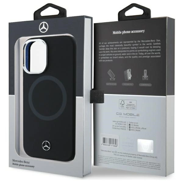 Mercedes MEHMP16S23SUTTK iPhone 16 6.1" black/black hardcase Silicone Tonal Logo MagSafeeng