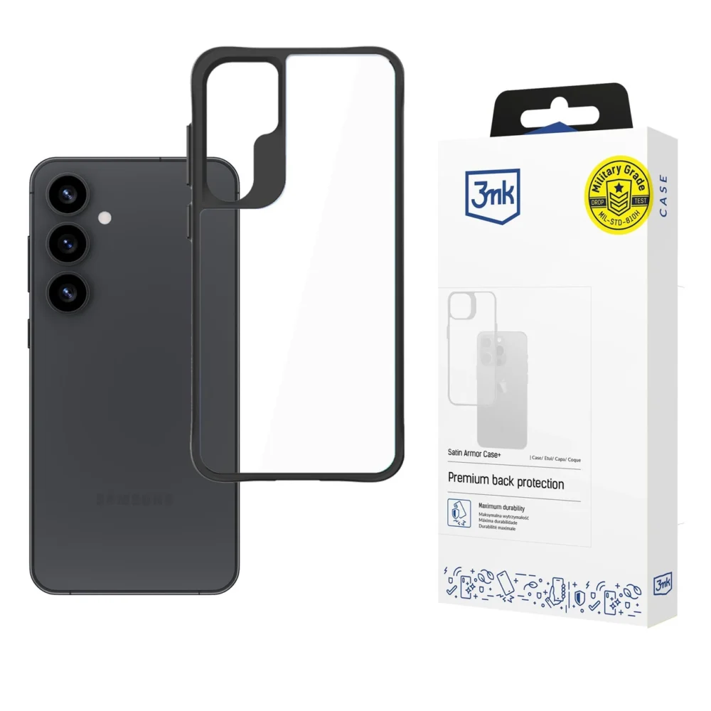 3mk Satin Armor Case+ for Samsung Galaxy S25 - transparenteng