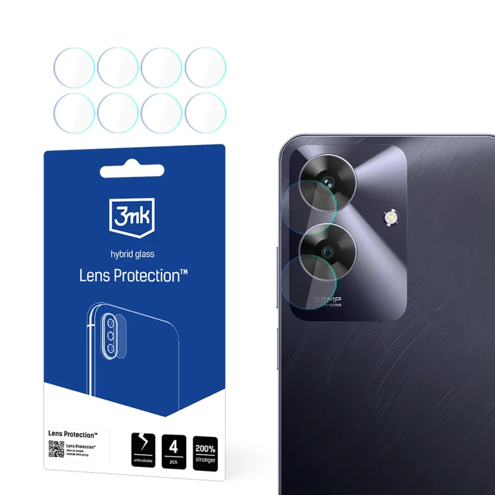 Hybrid Glass for Camera Lens 3mk Lens Protection for Realme Note 60eng