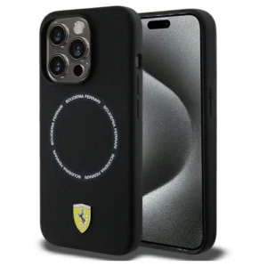 Ferrari Printed Ring MagSafe case for iPhone 15 Pro Max - blackeng