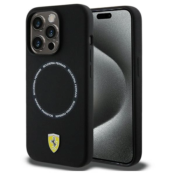 Ferrari Printed Ring MagSafe case for iPhone 15 Pro Max - blackeng