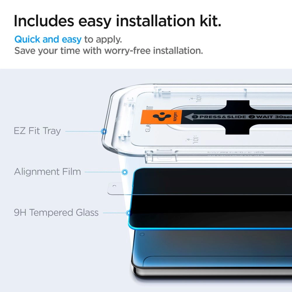 Spigen Glas.tR EZ Fit Privacy Tempered Glass for Samsung Galaxy S24+ - 2 pcs.eng