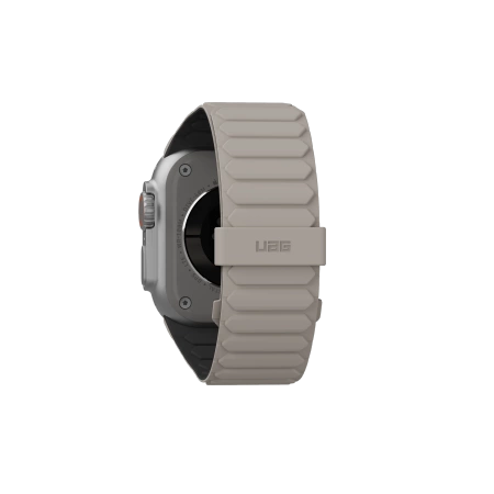 183193_2 UAG Pathfinder Silicone Double-Sided Magnetic Strap for Apple Watch 42 / 44 / 45 / 46 / 49mm - Black-Grayeng