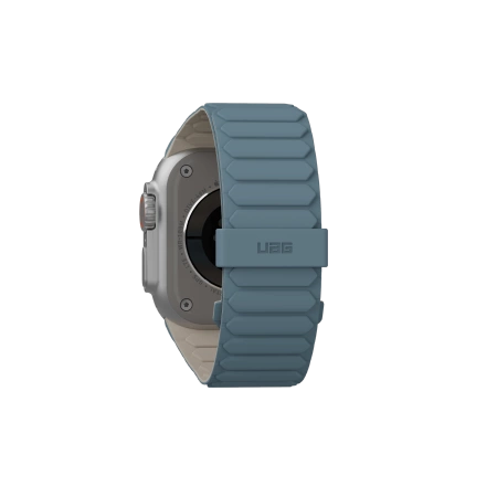 183195_2 UAG Pathfinder Silicone Double-Sided Magnetic Strap for Apple Watch 42 / 44 / 45 / 46 / 49mm - Gray-Blueeng