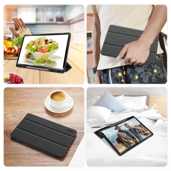 Dux Ducis Domo PU Leather Case with Stand for Samsung Tab S10+ / S9+ / S9 FE+ - Blackeng