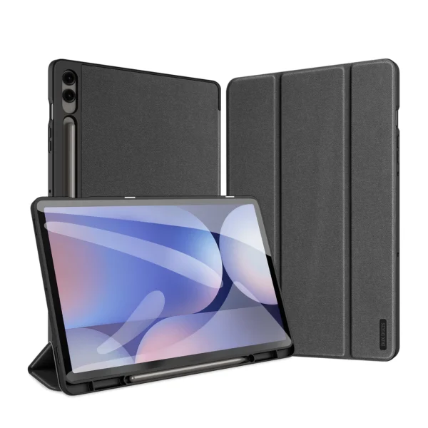 Dux Ducis Domo PU Leather Case with Stand for Samsung Tab S10+ / S9+ / S9 FE+ - Blackeng