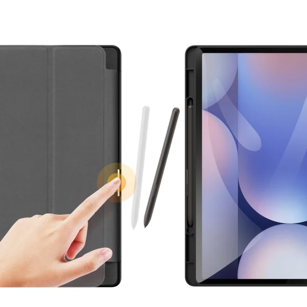 Dux Ducis Domo PU Leather Case with Stand for Samsung Tab S10+ / S9+ / S9 FE+ - Blackeng