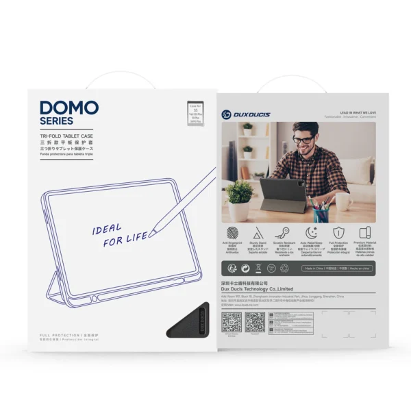 Dux Ducis Domo PU Leather Case with Stand for Samsung Tab S10+ / S9+ / S9 FE+ - Blackeng
