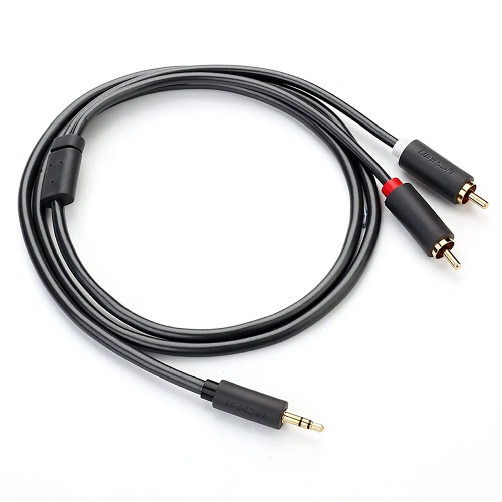 Ugreen AV102 10513 cable 3.5 mm mini jack (male) / 2RCA (male) 5m - grayeng