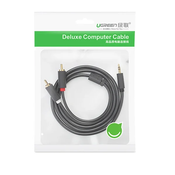 Ugreen AV102 10513 cable 3.5 mm mini jack (male) / 2RCA (male) 5m - grayeng