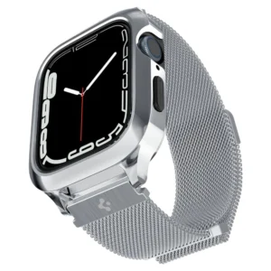 Spigen Metal Fit Pro Case and Strap Set for Apple Watch 4/5/6/7/8/9/SE (44/45mm) - Silvereng