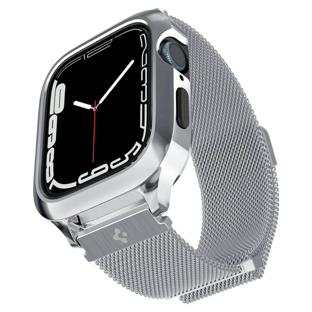 Spigen Metal Fit Pro Case and Strap Set for Apple Watch 4/5/6/7/8/9/SE (44/45mm) - Silvereng