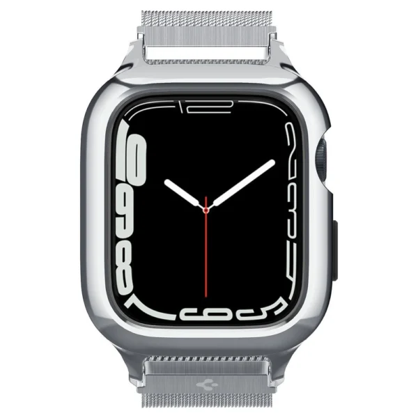 Spigen Metal Fit Pro Case and Strap Set for Apple Watch 4/5/6/7/8/9/SE (44/45mm) - Silvereng