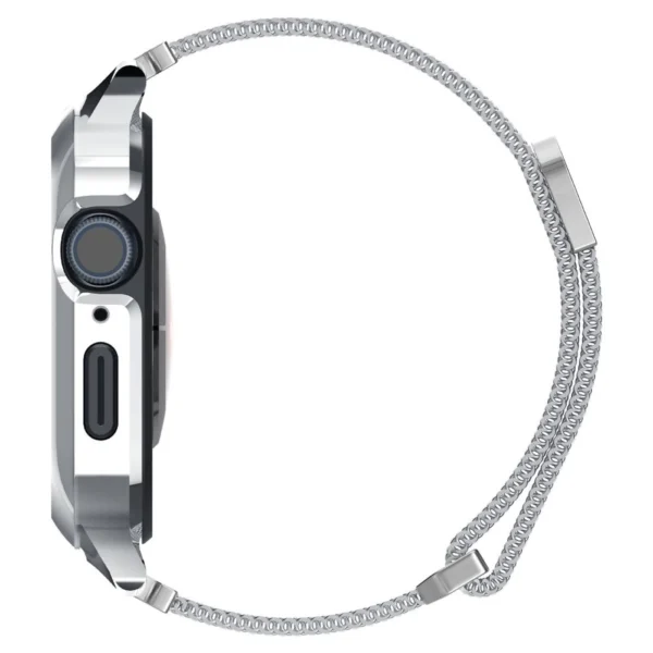 Spigen Metal Fit Pro Case and Strap Set for Apple Watch 4/5/6/7/8/9/SE (44/45mm) - Silvereng