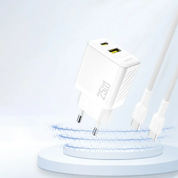 Dudao A26T GaN 25W USB-A, USB-C Charger - Whiteeng