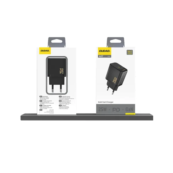 Dudao A27 25W GaN USB-C Wall Charger - Blackeng