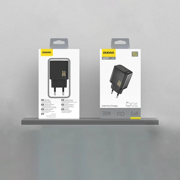 Dudao A27P 30W PD GaN USB-C Wall Charger - Blackeng
