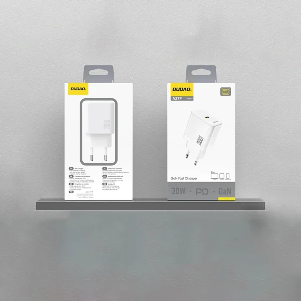 Dudao A27P 30W PD GaN USB-C Wall Charger - Whiteeng