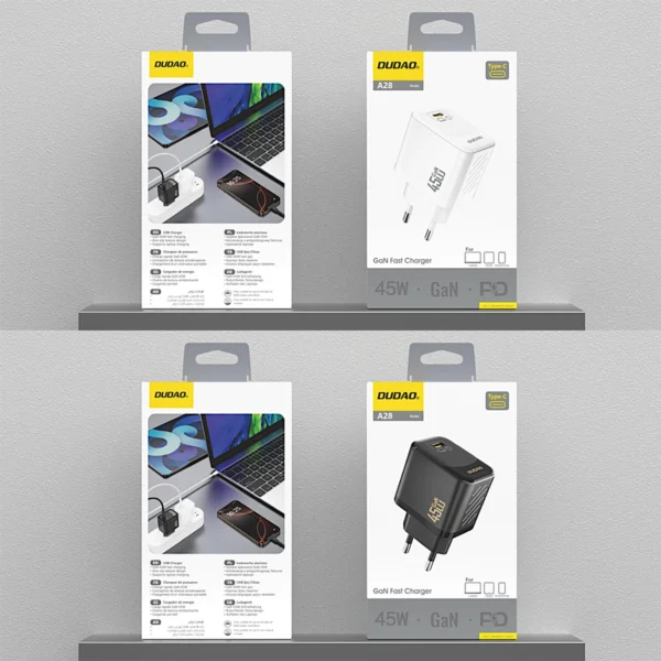 Dudao A28 45W GaN USB-C Wall Charger - Whiteeng