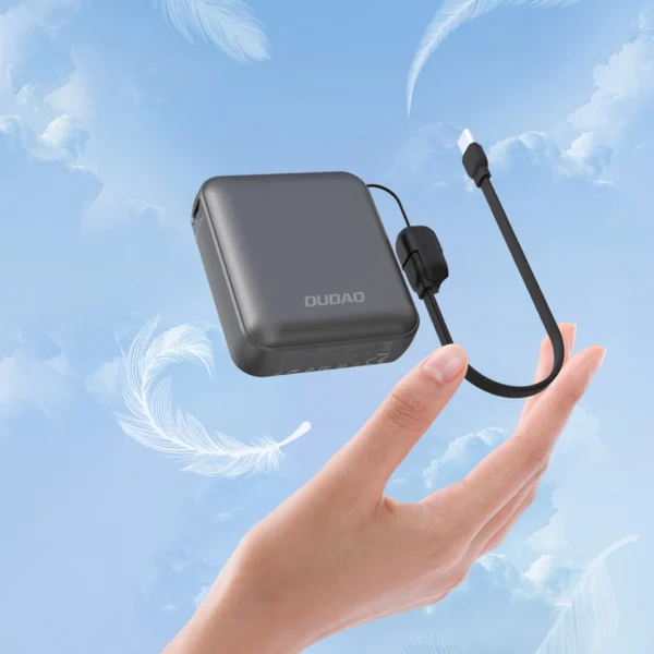 Powerbank Dudao K22+ 10000mAh 22.5W USB-C with pendant/cable - grayeng