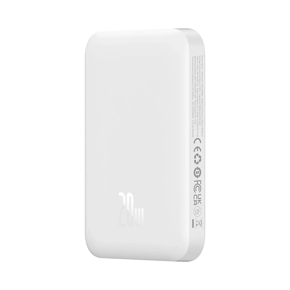 Baseus Magnetic Mini Air PPCXM06A 6000mAh 20W Power Bank with Simple Series USB-C Cable - Whiteeng