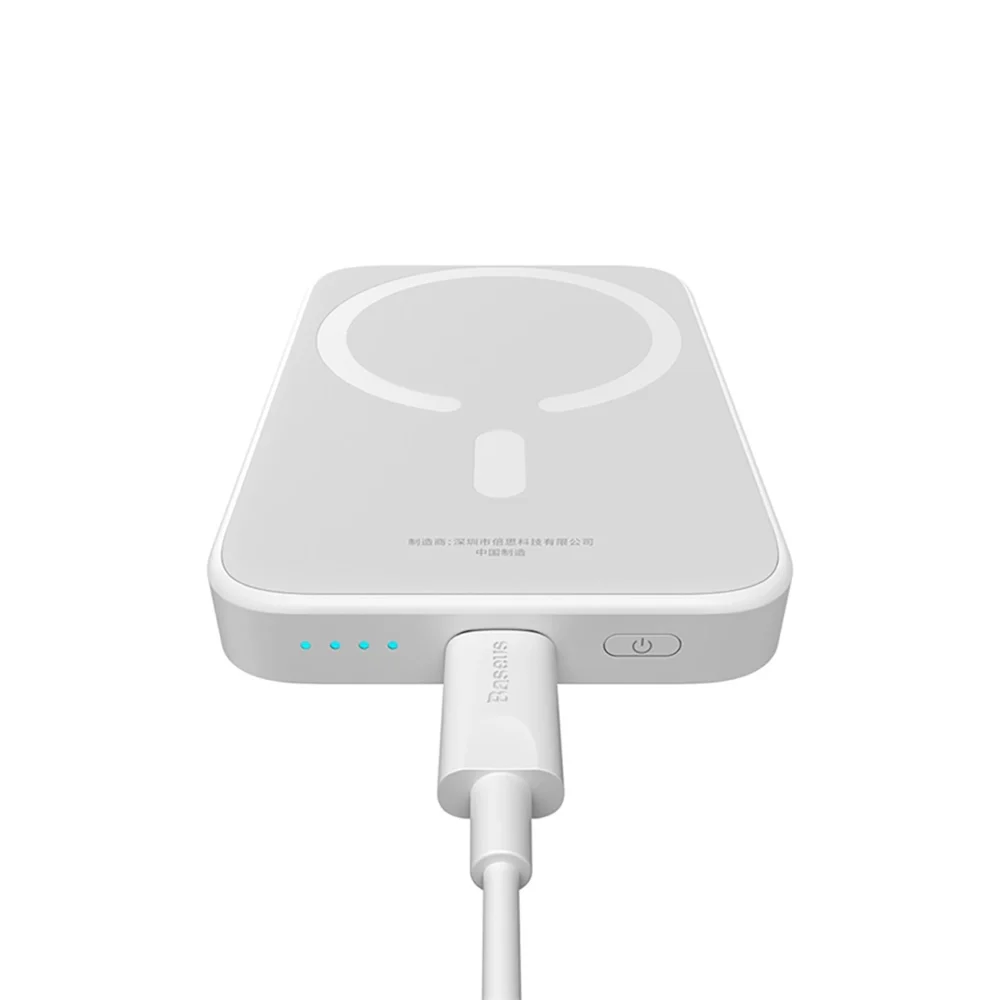Baseus Magnetic Mini Air PPCXM06A 6000mAh 20W Power Bank with Simple Series USB-C Cable - Whiteeng