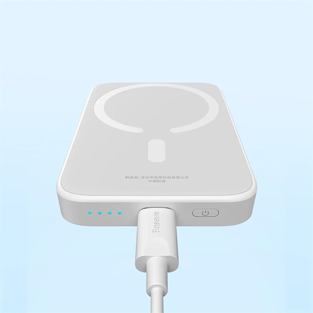 Baseus Magnetic Mini Air PPCXM06A 6000mAh 20W Power Bank with Simple Series USB-C Cable - Whiteeng