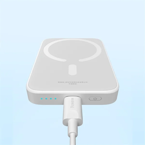 Baseus Magnetic Mini Air PPCXM06A 6000mAh 20W Power Bank with Simple Series USB-C Cable - Whiteeng