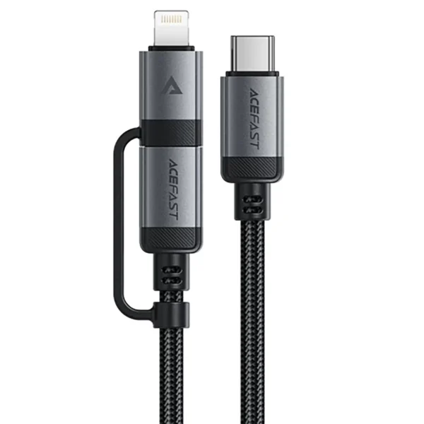 Acefast C20-01 USB-C - USB-C/ Lightning cable 60W/30W 480Mb/s 3A 1.2m - blackeng