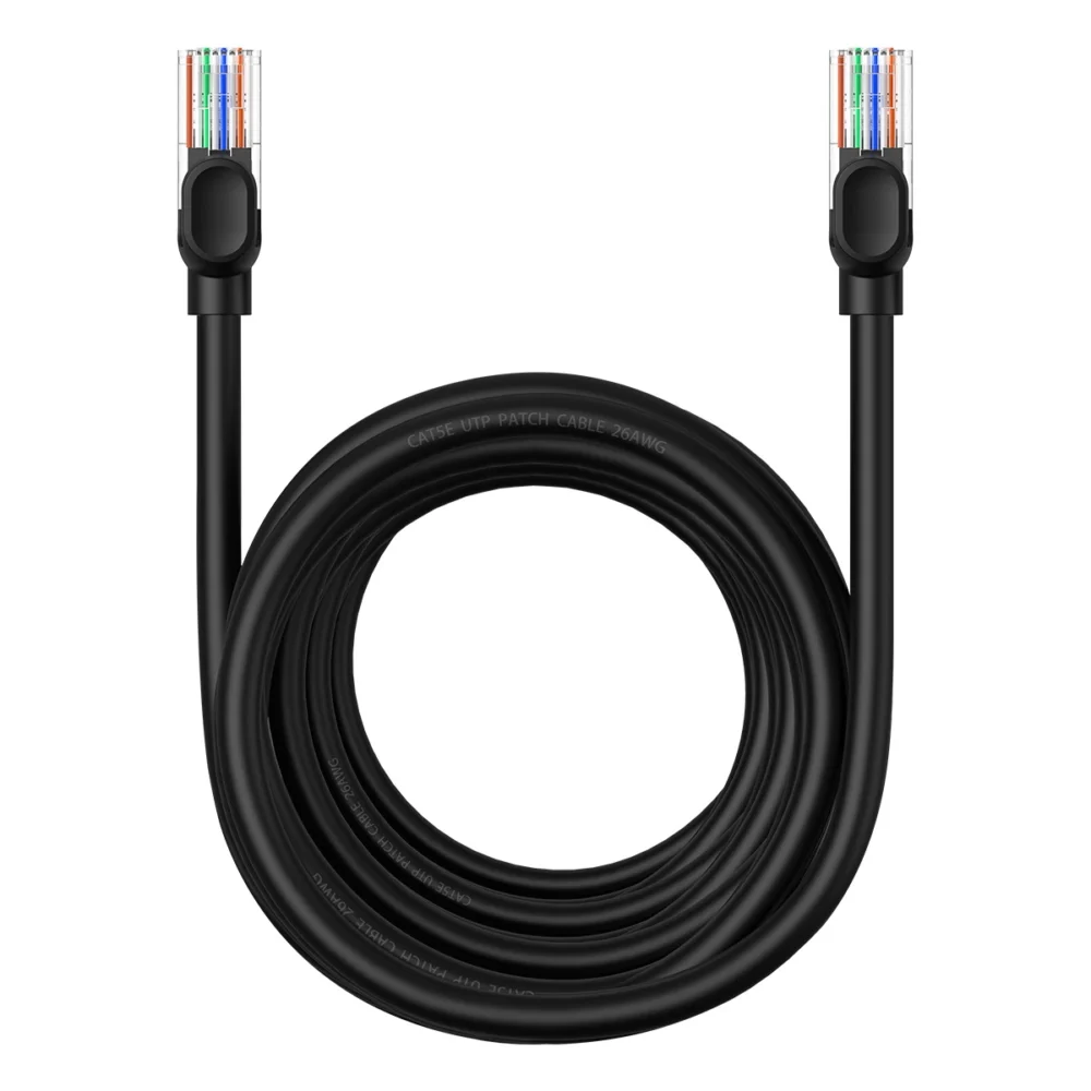 Baseus High Speed ​​Cat 5 RJ-45 1000Mb/s Ethernet cable 8m round - blackeng