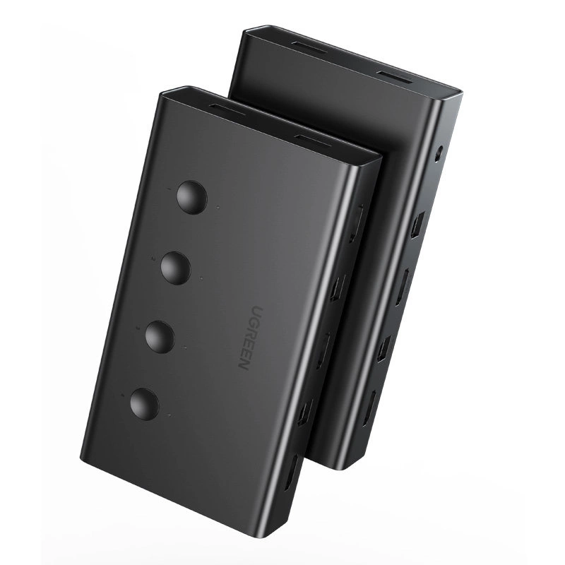 Ugreen KVM (Keyboard Video Mouse) switch 4 x 1 HDMI (female) 4 x USB (female) 4 x USB Type B (female) black (CM293)eng