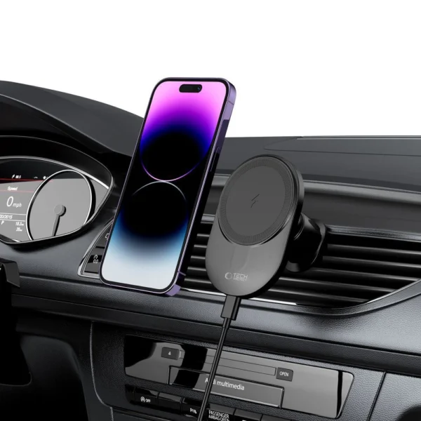 Tech-Protect MM15W-V1 Car Phone Holder with MagSafe 15W Inductive Charger for Air Vent - Blackeng