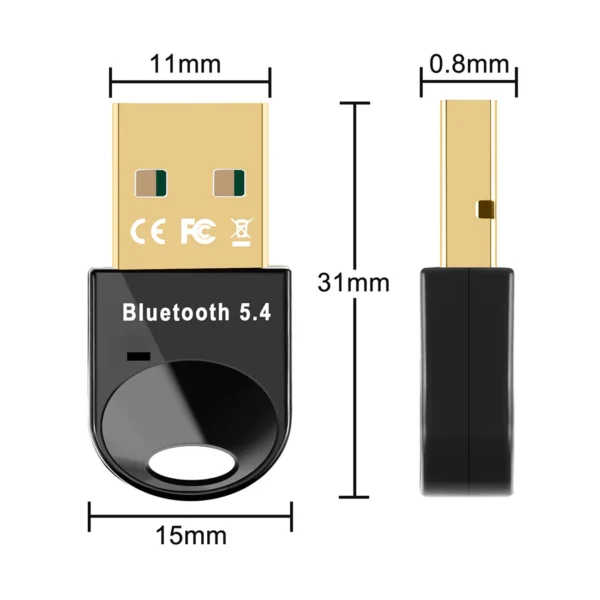 Mini Bluetooth 5.4 Adapter Wozinsky WUSB54YS USB-A Receiver Transmitter for Computer - Blackeng