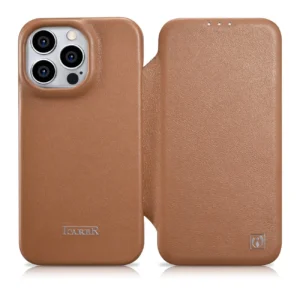 iCarer CE Premium Leather Folio Case iPhone 14 Pro Magnetic Flip Leather Folio Case MagSafe brown (WMI14220714-BN)eng
