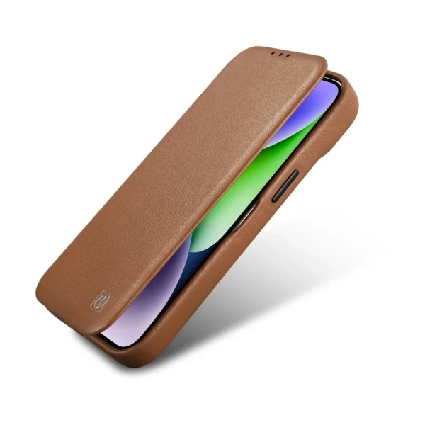 iCarer CE Premium Leather Folio Case iPhone 14 Pro Magnetic Flip Leather Folio Case MagSafe brown (WMI14220714-BN)eng