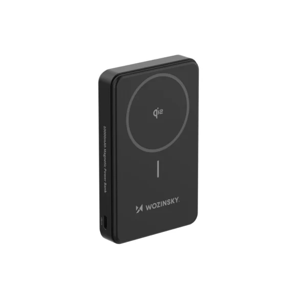 Powerbank Wozinsky WLWP-10KA0Y3S 22.5W PD Qi2 10000 mAh, with stand, 1x USB-A, 1x USB-C - blackeng